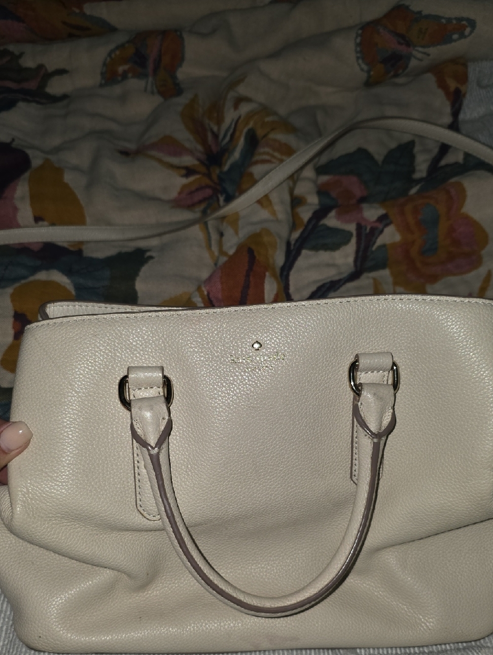 kate spade Cream Pebbled Leather Satchel